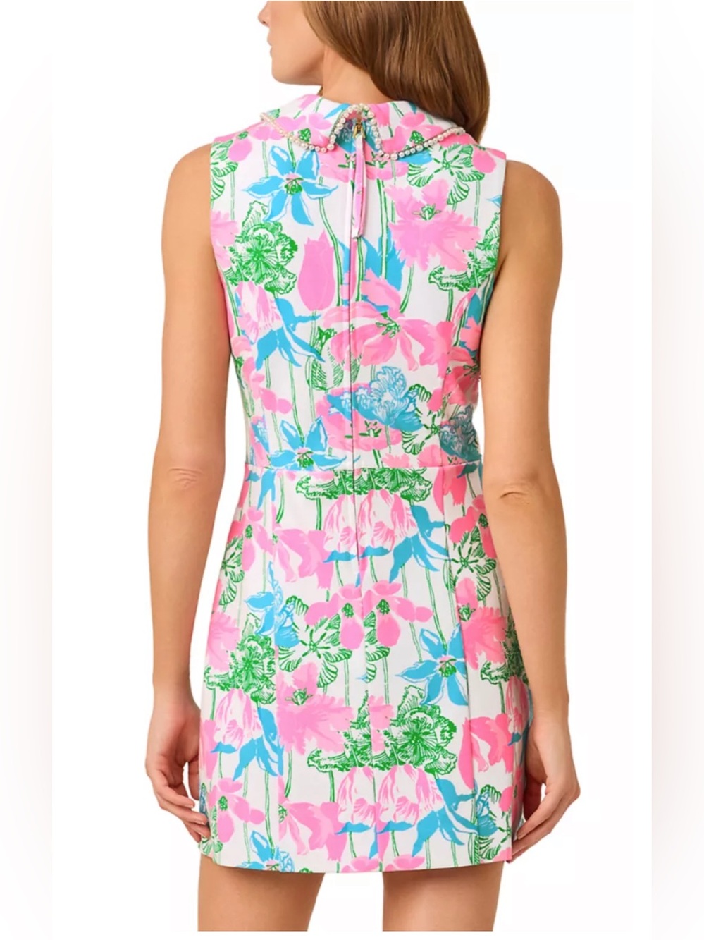 Lilly Pulitzer Pink, Blue & Green Floral Twila Skirted Romper - Picture 3 of 7